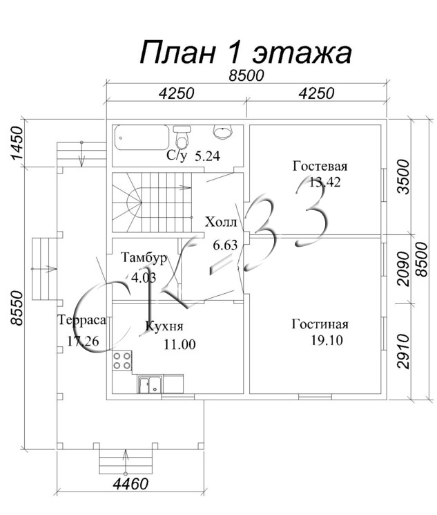 План дома 14 на 14